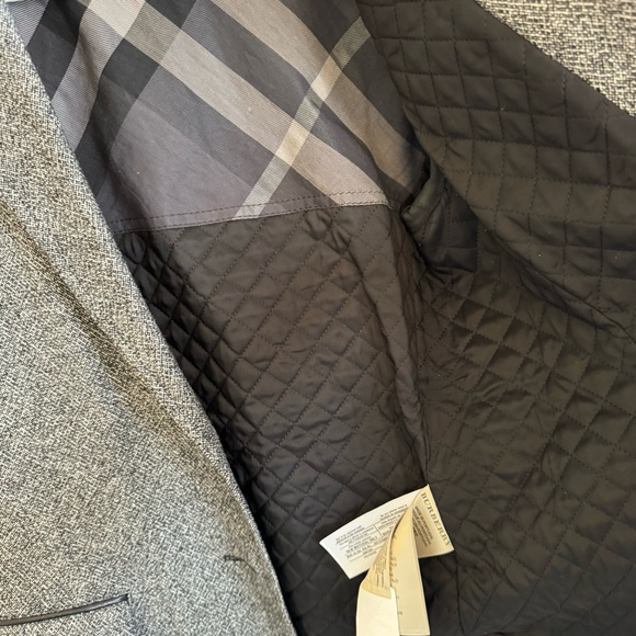 Burberry Brit Wool Tweed Coat Blazer, Quilted Lining, Gray, Women’s UK8/US6 - Picture 8 of 16